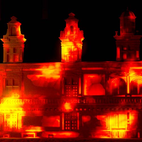 Fléville simulation du spectacle son et lumière Fléville simulation du spectacle son et lumière